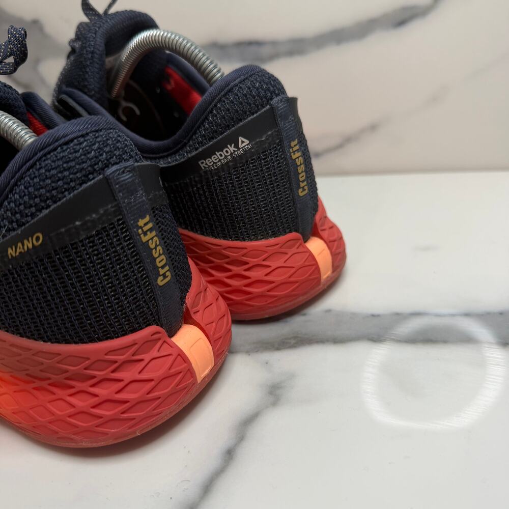 Reebok Women's Navy Blue/Orange Colorway Nano 9 Shoes Sz 9 Crossfit Metcon Gym - Picture 4 of 6